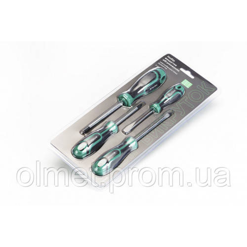Набір викруток прогумованих SL3x75, SL5x100, PH1x75, PH2x150 (4шт) Стандарт СИЛА
