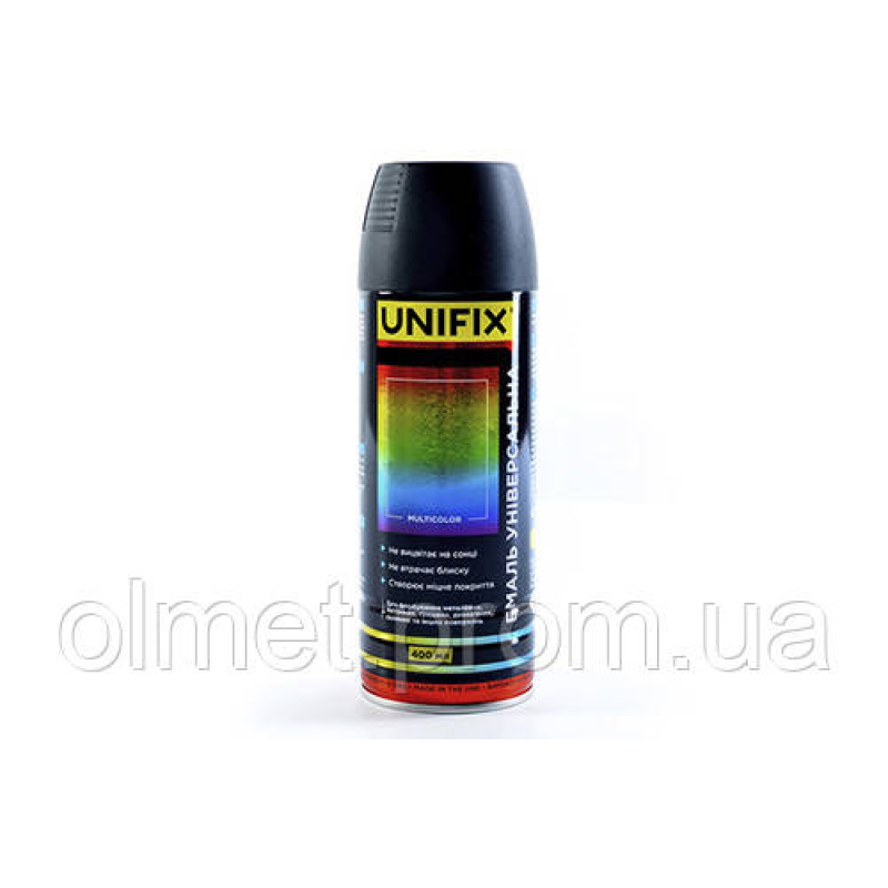 Емаль універсальна акрилова RAL9005 чорний мат 400 мл UNIFIX