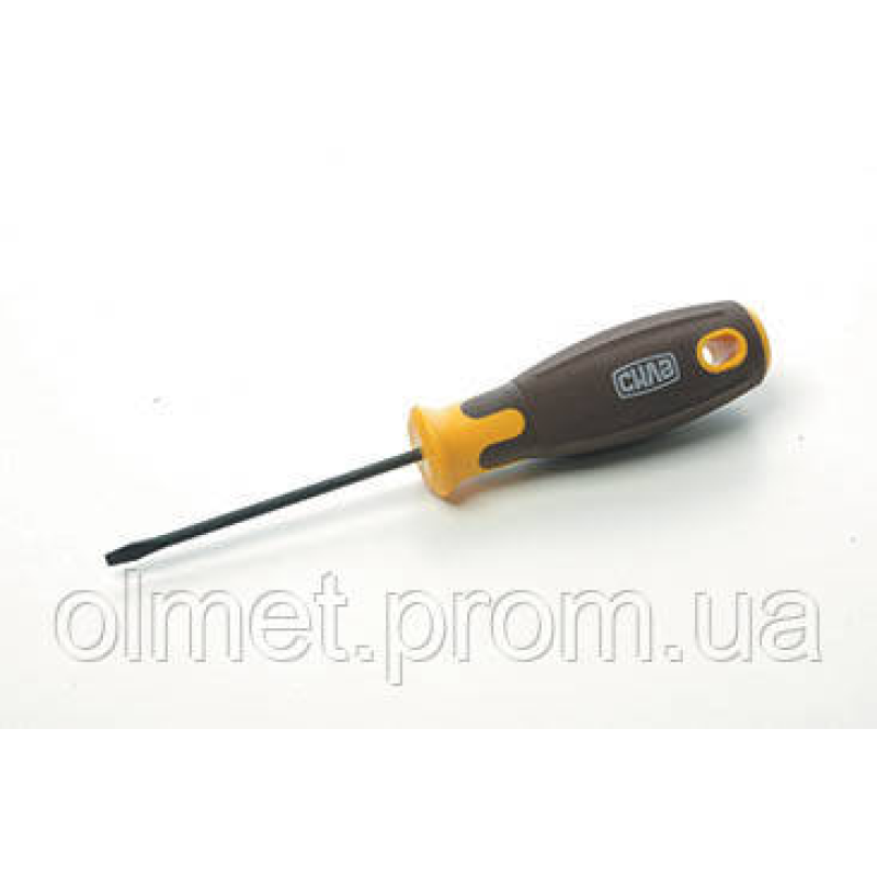 Викрутка шліфувальна композитна ручка CrV SL3x75 мм (плоска) (воронна) СИЛА Викрутка шліфувальна композитна ручка CrV SL3x75 мм (плоска) (воронна) СИЛА