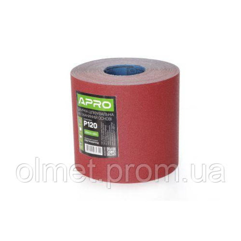 Папір шліфувальний APRO P180 рулон 200 мм*50 м (тканинна основа) Папір шліфувальний APRO P180 рулон 200 мм*50 м (тканинна основа)