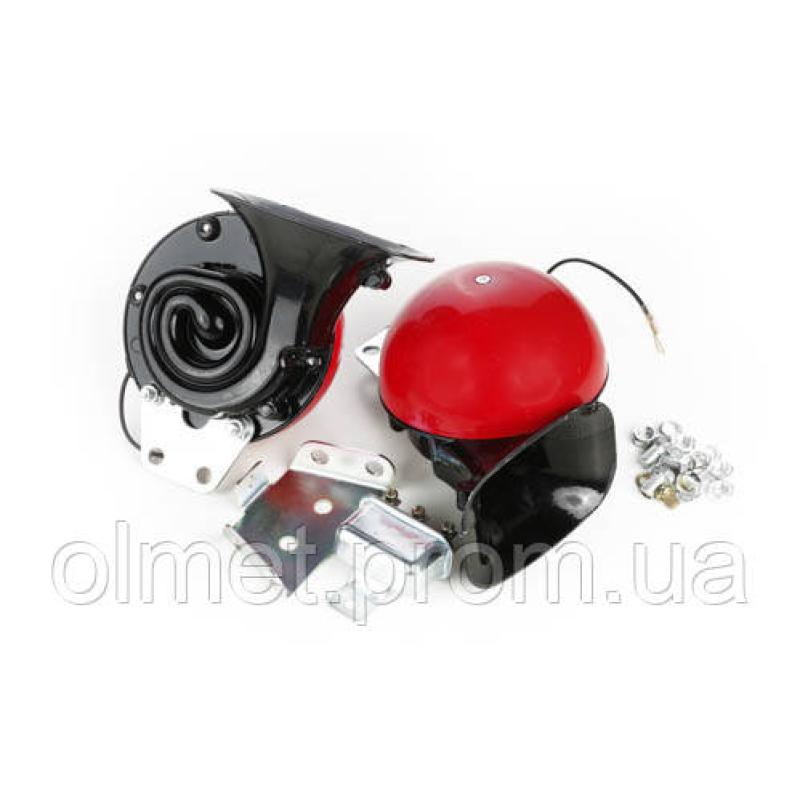 Сигнал звуковий равлик 12V 320 Гц, 390Гц 120Дб (2 шт.) червоний WTE