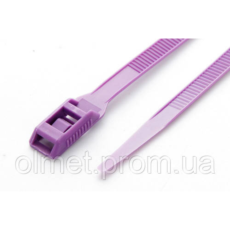 Стяжка кабельна з низьким профілем замка 8x400 фіолет (100 шт.) APRO