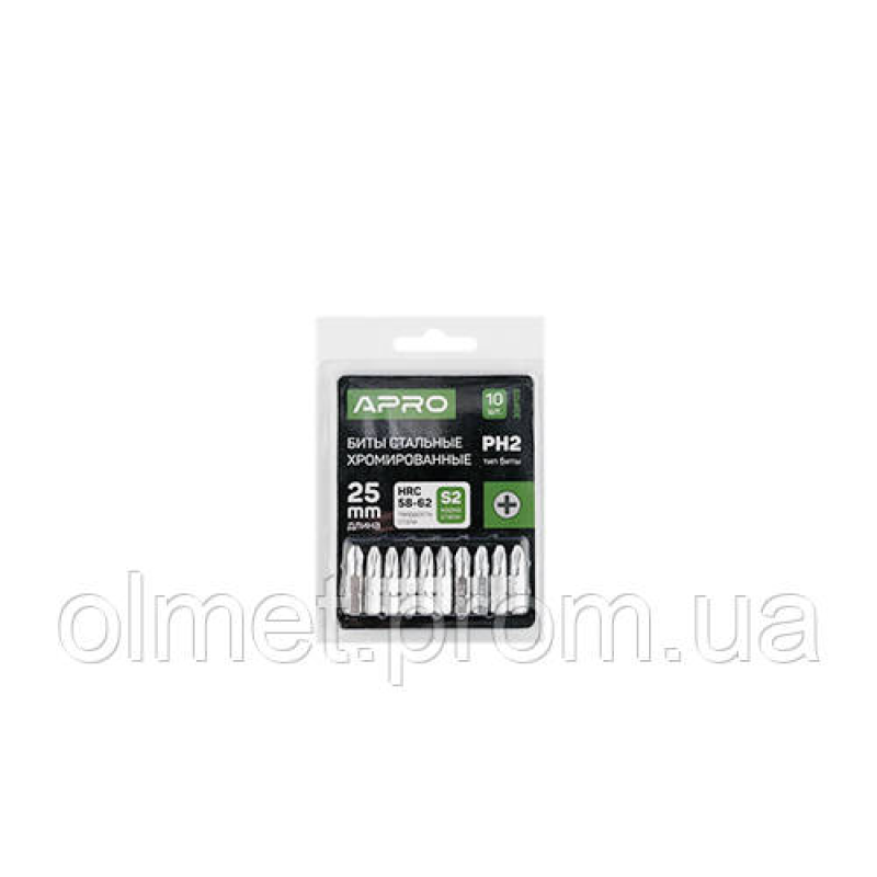 Біта РH2*25 мм хром (10 шт./пач.) APRO