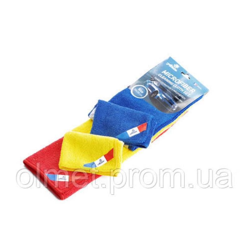 Набір серветок із мікрофібри 35х35 см (синя, желата, червона) 12 Atelie