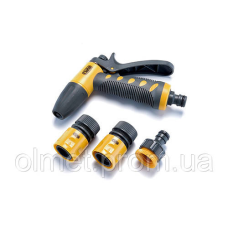 Набір: пістолет-розпилювач, конектори для шланга 1/2: 1/2 аквастоп, 1/2, адаптер 1/2+3/4 СИЛА