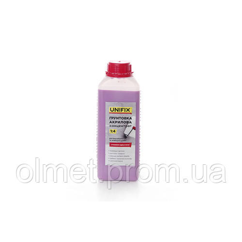 Ґрунтовка акрилова концентрат 1:4 глибокого проникнення 1 кг (з індикатором) UNIFIX Ґрунтовка акрилова концентрат 1:4 глибокого проникнення 1 кг (з індикатором) UNIFIX