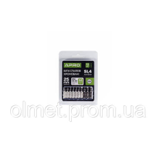 Біта SL4*25 мм хром, 10 шт./пач. APRO