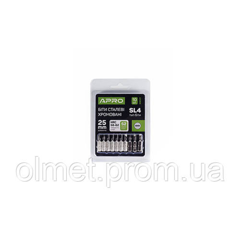 Біта SL4*25 мм хром, 10 шт./пач. APRO Біта SL4*25 мм хром, 10 шт./пач. APRO