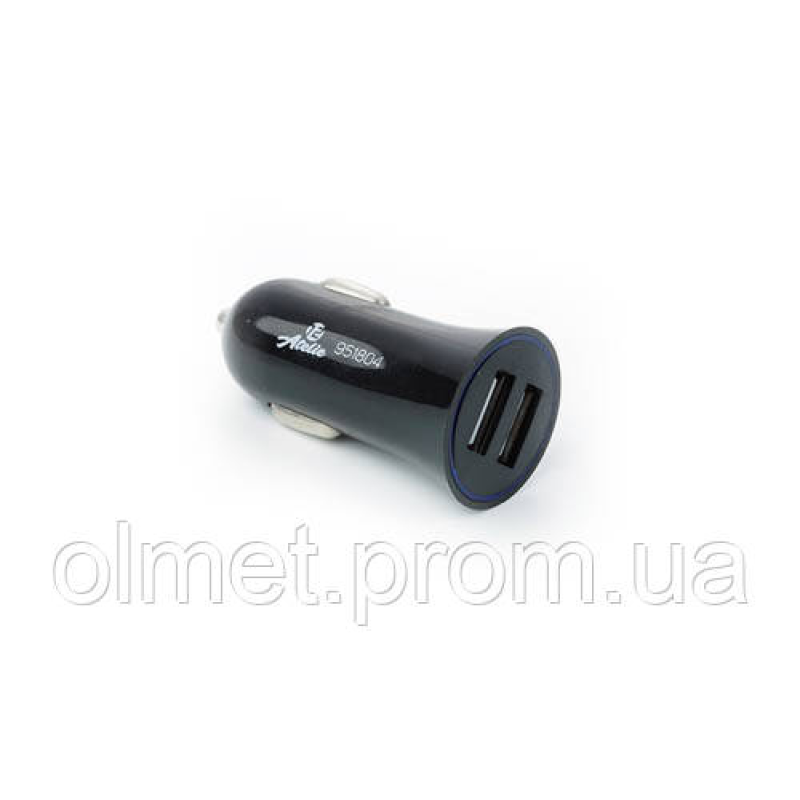 Автомобільний зарядний пристрій 2 USB (12/24V — 5 V 2,1 A) чорний 12 Atelie