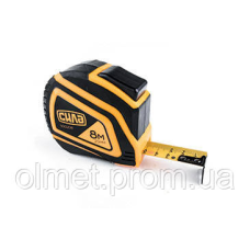 Рулетка гумова з автостопом 8 м х 25 мм СИЛА