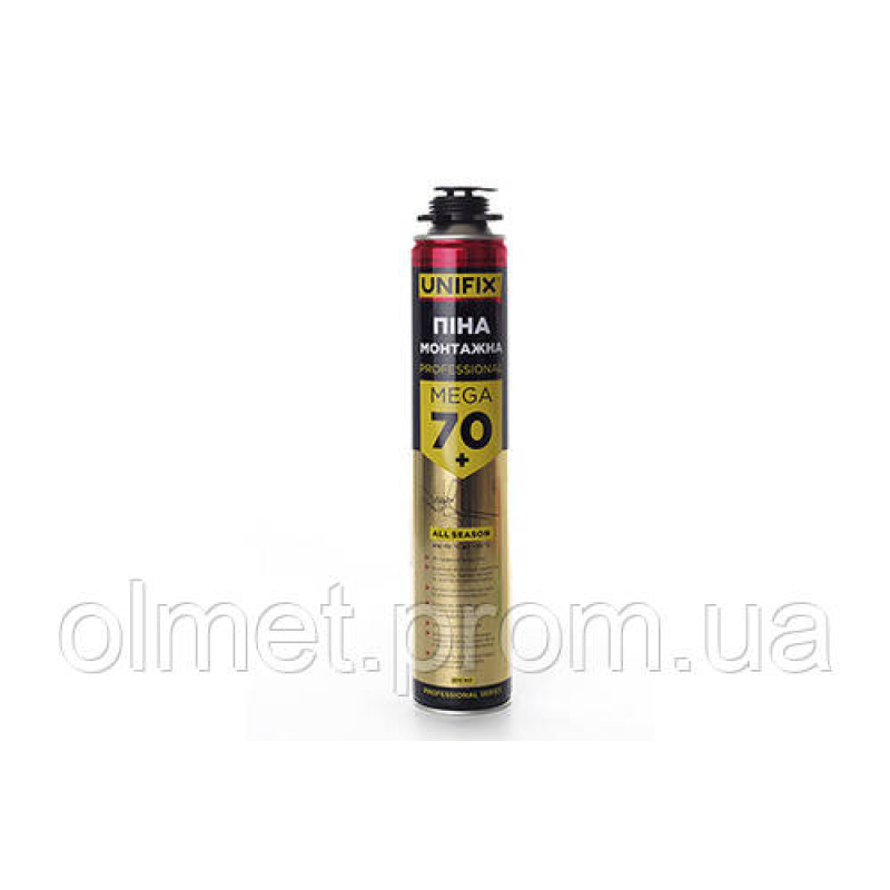 Піна монтажня професійна всесезонна MEGA 70 л+ UNIFIX 870 мл