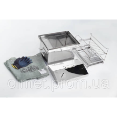 Коптильня з гідрозакривом із неіржавкої сталі товщина 1,5 мм 400*300*330 мм із чохлом і рукавичками СІЛА