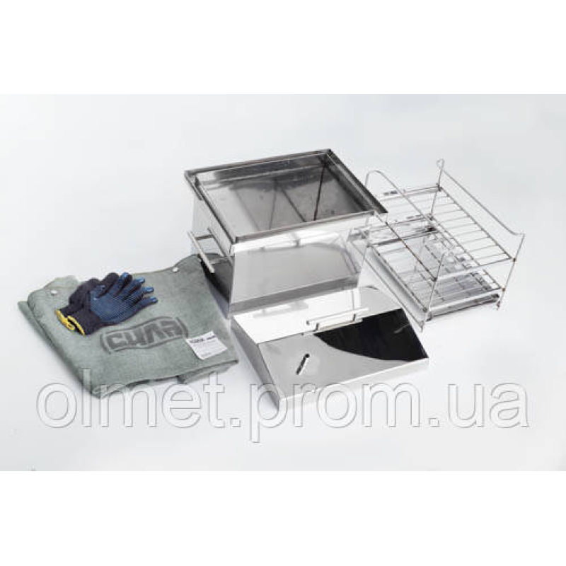 Коптильня з гідрозакривом із неіржавкої сталі товщина 1,5 мм 400*300*330 мм із чохлом і рукавичками СІЛА Коптильня з гідрозакривом із неіржавкої сталі товщина 1,5 мм 400*300*330 мм із чохлом і рукавичками СІЛА