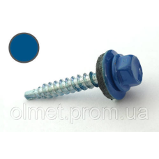 Саморіз покрівельний 4,8*35 DIN 7504K RAL 5005 для дерева (ящ. 1600 шт.) (колір — сигнальний синій) APRO