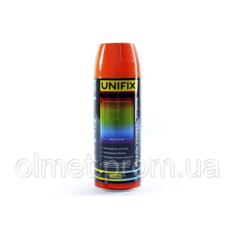 Емаль універсальна акрилова RAL2004 жовтогарячий глянець 400 мл UNIFIX