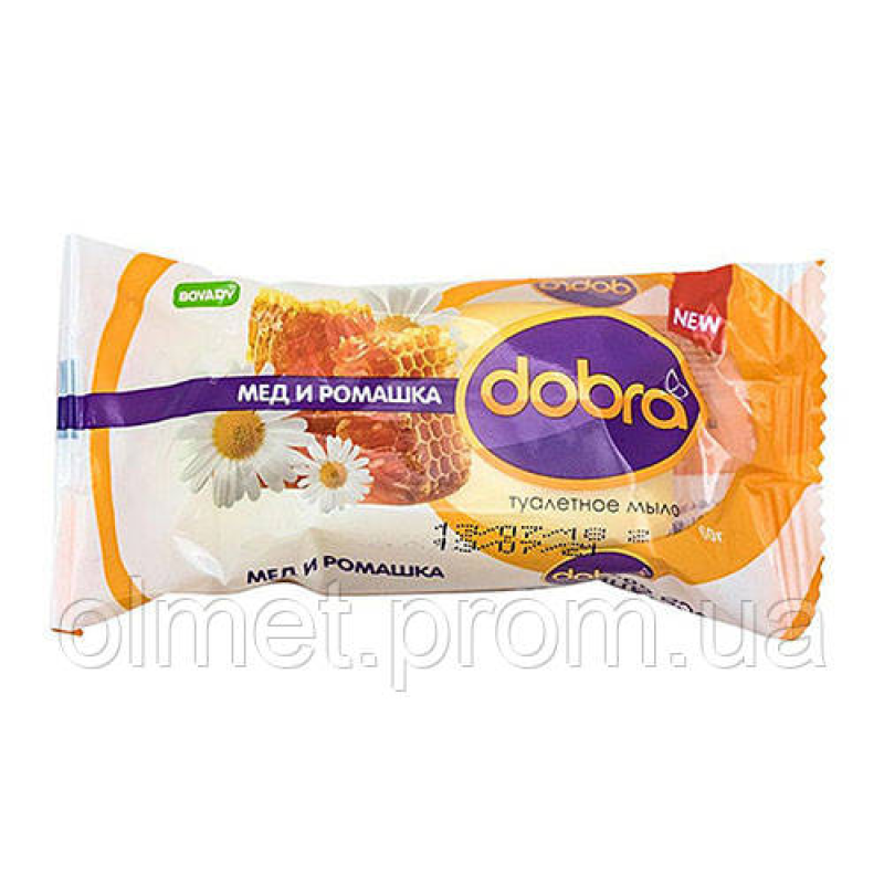 Мило туалетне тверде косметичне ТМ Dobra Мед і ромашка 60 г Мило туалетне тверде косметичне ТМ Dobra Мед і ромашка 60 г