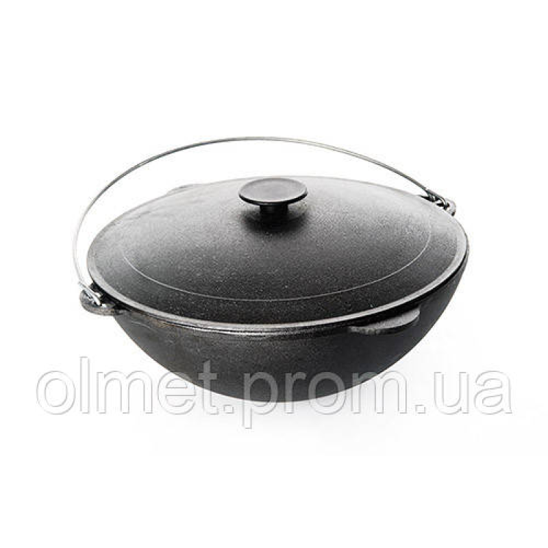 Казан чавунний татарський із кришкою і дужкою 400 мм 12 л СІЛА Казан чавунний татарський із кришкою і дужкою 400 мм 12 л СІЛА