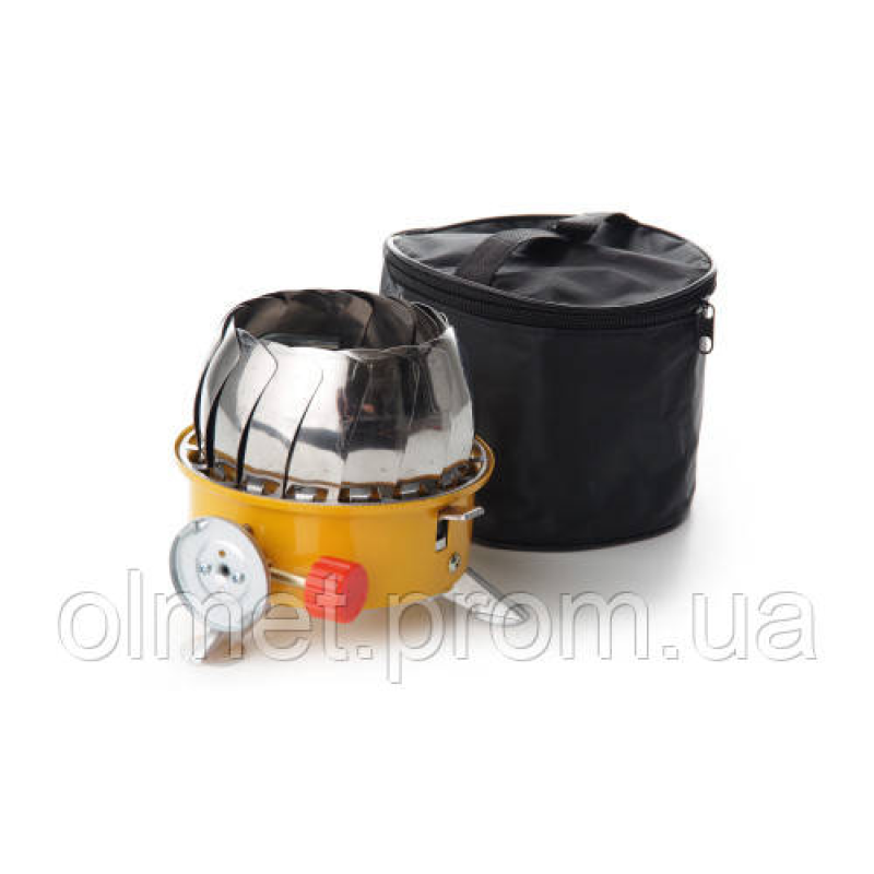 Портативна газова плита Тюльпан із вітрозахистом 210*210*100 мм СИЛА Портативна газова плита Тюльпан із вітрозахистом 210*210*100 мм СИЛА