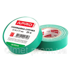 Ізоляційна стрічка зелена 0.14х17мм 20 м (пачка, красно 10 шт.) APRO