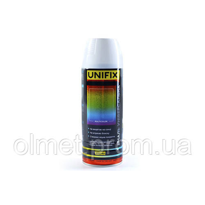Емаль універсальна акрилова RAL9003 глянець білий 400 мл UNIFIX