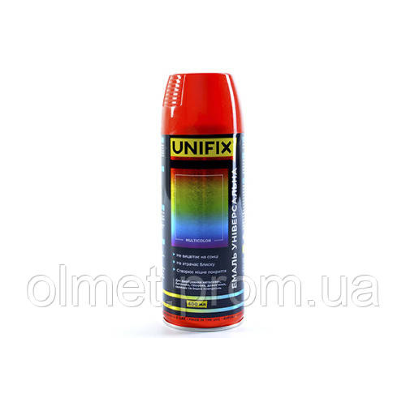 Емаль універсальна акрилова RAL3020 червоний глянець 400 мл UNIFIX Емаль універсальна акрилова RAL3020 червоний глянець 400 мл UNIFIX