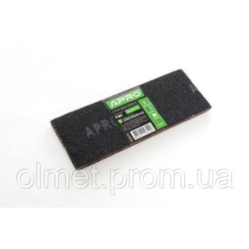 Сітка абразивна APRO P80 105*280 мм електрокорунд (10 шт.) Сітка абразивна APRO P80 105*280 мм електрокорунд (10 шт.)