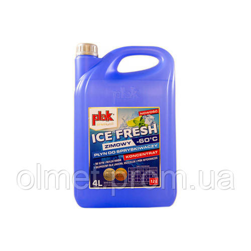 Рідини для склоомивача PLAK ICE FRESH 4 л -60 °C (омивач) концентрат ATAS Рідини для склоомивача PLAK ICE FRESH 4 л -60 °C (омивач) концентрат ATAS
