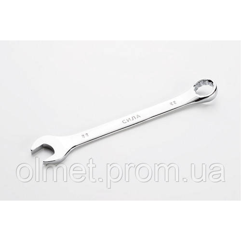 Ключ ріжково-накидний полірований CrV 22 мм СИЛА