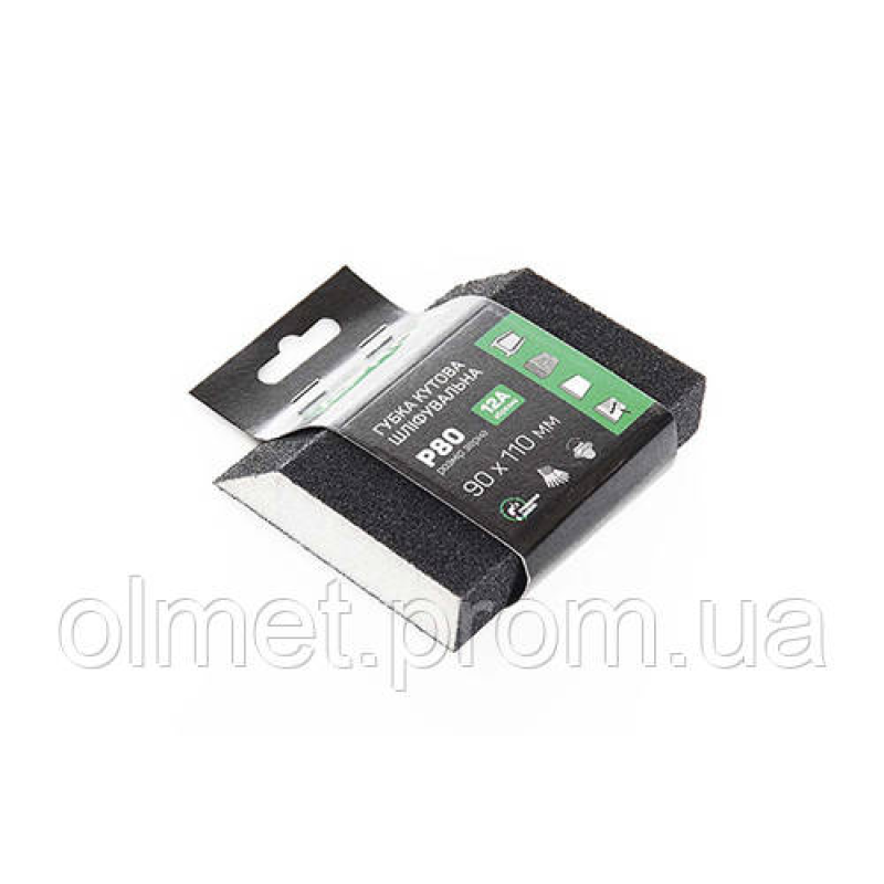 Губка шліфувальна APRO чотиристороння кутова P80 Губка шліфувальна APRO чотиристороння кутова P80