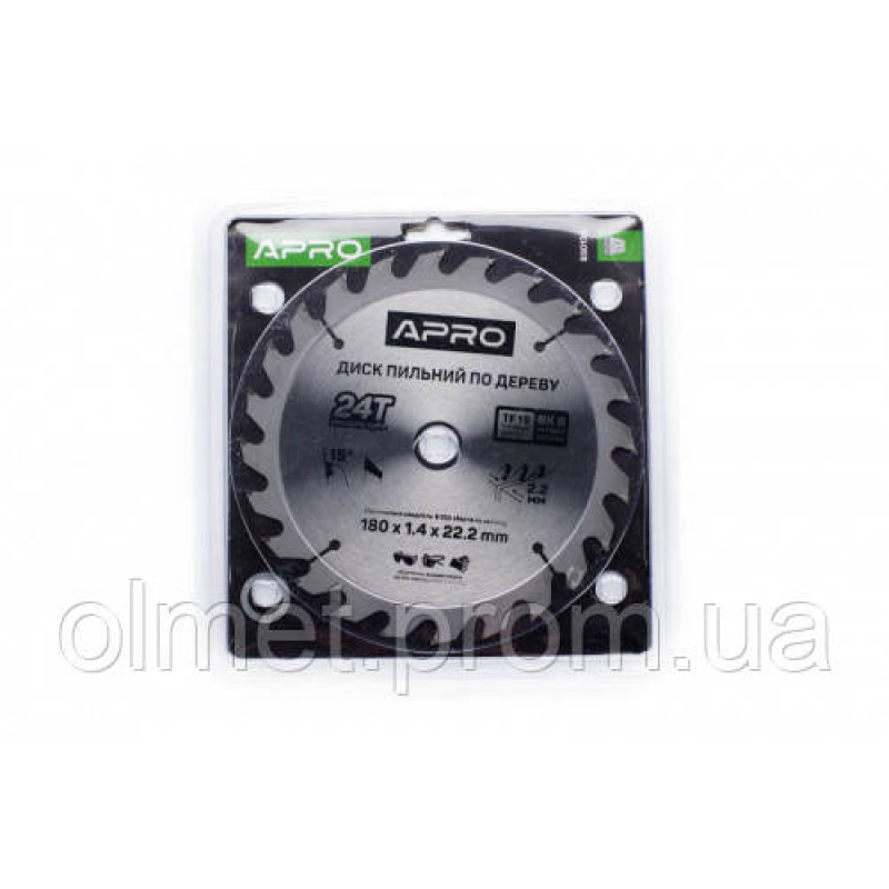 Диск пиляльний для дерева 180х22,2х24T APRO Диск пиляльний для дерева 180х22,2х24T APRO