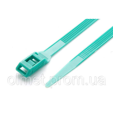 Стяжка кабельна з низьким профілем замка 8x400 бірюзовий (100 шт.) APRO