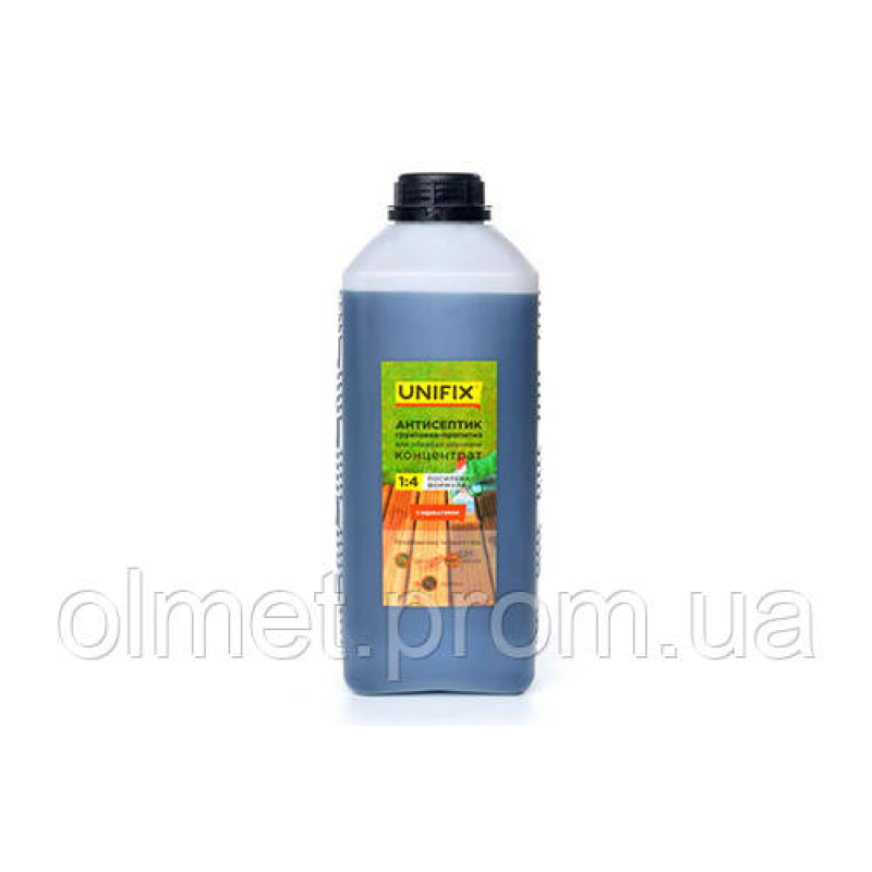 Антисептик ґрунтовка-просочення концентрат 1:4 для оброблення деревини 2 кг (з індикатором) UNIFIX