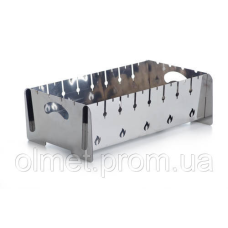 Мангал розбірний із неіржавкої сталі товщина 2 мм на 8 шампурів із чохлом, рукавичками підлоговий СІЛА