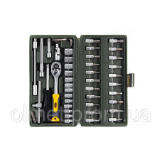 Набір насадок (інструментів) торцевих з тріскачкою CrV 1/4, (72Т) (46 шт.)