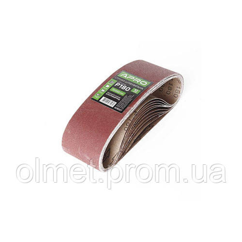 Стрічка шліфувальна нескінченна APRO P180 75×533 мм (10 шт.) Стрічка шліфувальна нескінченна APRO P180 75×533 мм (10 шт.)