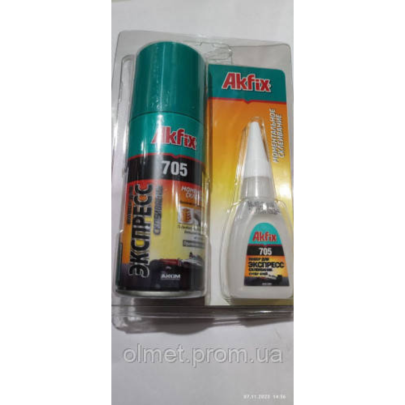Клей з активатором для МДФ і дерева Akfix 100 мл + 25 мл (у коробці)