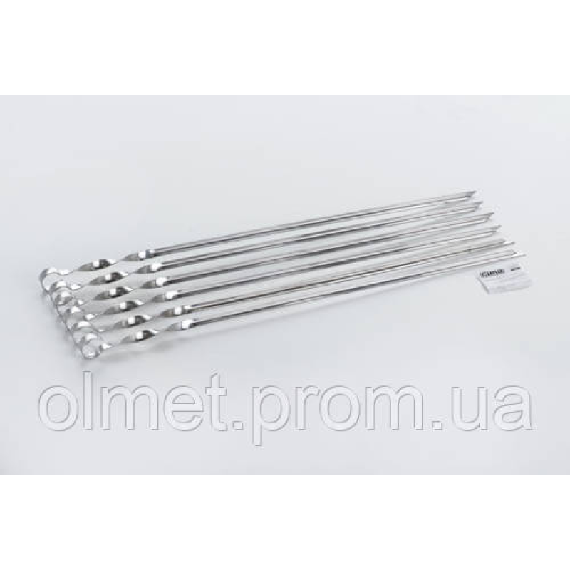 Шампур кутовий із неіржавкої сталі, 570*10*1,5 мм СИЛА Шампур кутовий із неіржавкої сталі, 570*10*1,5 мм СИЛА