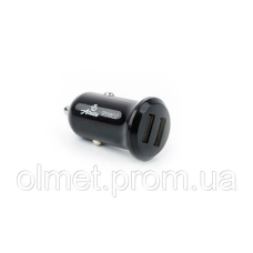 Автомобільний зарядний пристрій 2 USB (12/24V — 5 V 2,1 A) чорний КОМПАКТ 12 Atelie