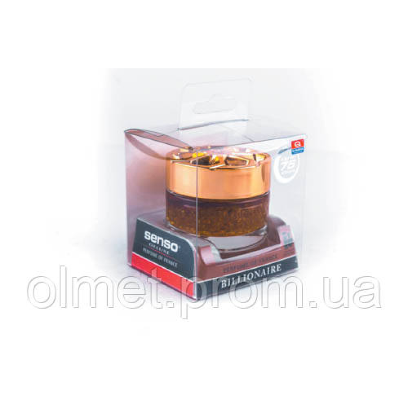 Ароматизатор SENSO DELUXE французькі парфуми (Billionaire) банка з гелем (під сидіння)