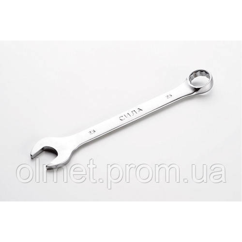 Ключ ріжково-накидний полірований CrV 23 мм СИЛА Ключ ріжково-накидний полірований CrV 23 мм СИЛА