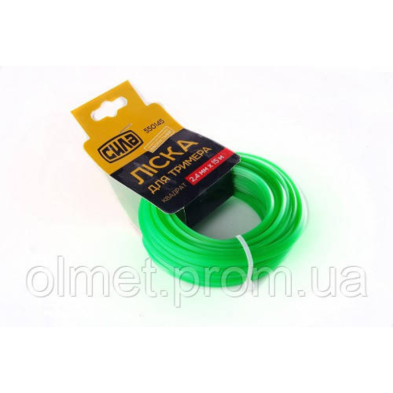 Волосінь для тримера 2,0 мм квадрат 15 м СИЛА