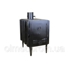 Пічка-буржуйка з радіатором і варильною поверхнею на дровах 8 кВт, 450х370х660 мм СІЛА