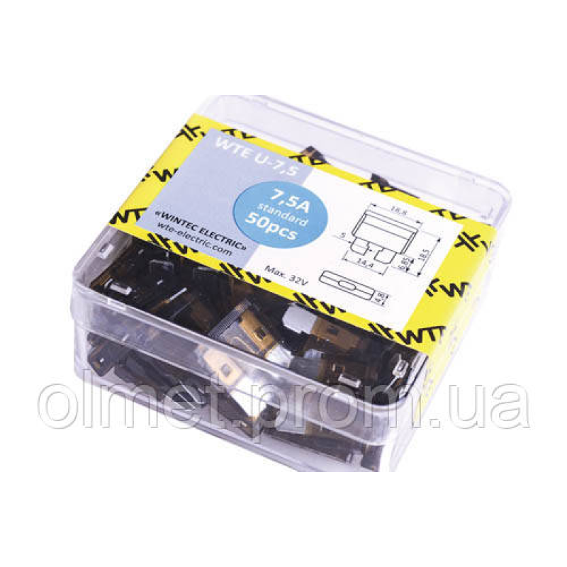Запобіжники (плоскі євро 7,5 А) (50 шт.) WTE Запобіжники (плоскі євро 7,5 А) (50 шт.) WTE