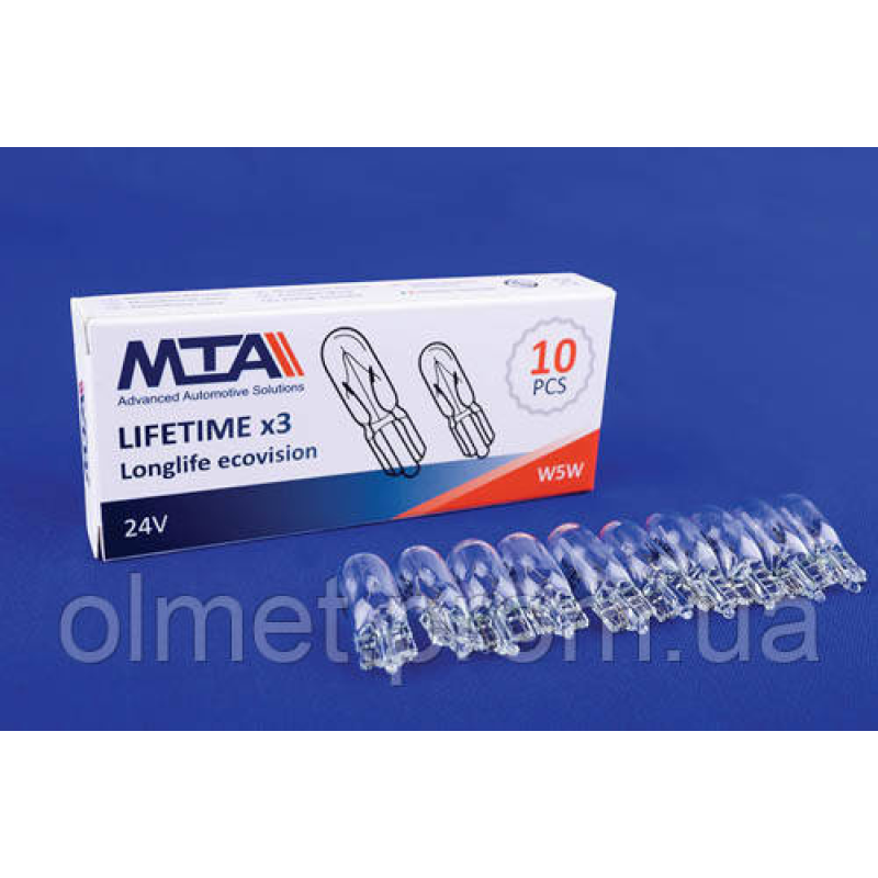 Лампа автомобільна 24V 5W W5W (покажелі повороту (бічні), освітлення номерного знака, габарити, стоянкове