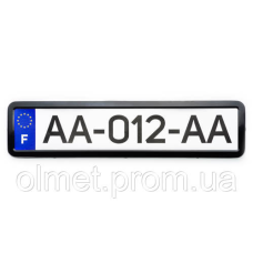 Рамка номерного знака металева (чорний матовий) 12 Atelie