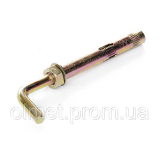 Анкер зі шкіркою і гайкою з L-гаком М8/10*80 цинк жовтий (пач 5 шт.) APRO
