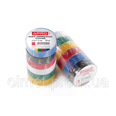 Набір ізолінент 0,14 мм*17 мм*10 м чорна, синя, червона, жовта, зелена, біла APRO