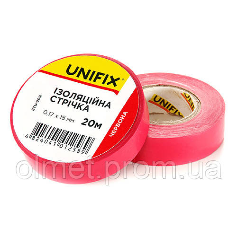 Ізоляційна стрічка червона 0.17х18мм 25 м (пачка, красно 10 шт.) APRO