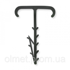 Дюбель-ялинка подвійна (12х5) для плоских дротів чорний (пач 100шт) APRO