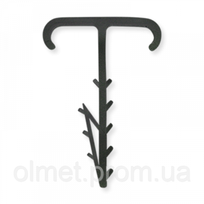 Дюбель-ялинка подвійна (12х5) для плоских дротів чорний (пач 100шт) APRO